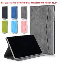 Чехол для lenovo tab M10 FHD Plus X606F, тонкий чехол для планшета из искусственной кожи для Lenovo Tab M10 FHD Plus X606 2020 10,3, чехол 2024 - купить недорого