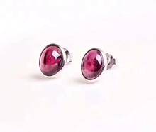 Natural garnet  earring Free shipping Natural real red garnet 925 sterling silver 4*6mm 2024 - buy cheap