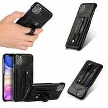 Роскошный Винтажный чехол из искусственной кожи с карманом для карт для телефона Fran-cp для iPhone 7 8 Plus X XR XS MAX 11 11Pro MAX, задняя крышка для телефона 2024 - купить недорого