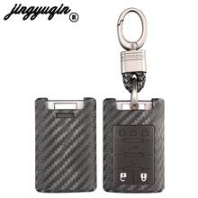 jingyuqin carbon Silicone Remote Keyless Car Key Case Cover For Cadillac CTS Escalade SRX ATS STS Square 2024 - buy cheap