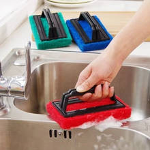 Escova de limpeza de cozinha e banheiro, escova de plástico para limpar fundo de esponja 2024 - compre barato