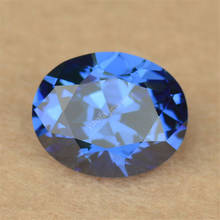 Piedra de circonia cúbica para fabricación de joyas, corte ovalado suelto de forma CZ, color azul oscuro, 5A, 2x3 ~ 13x18mm, precio al por mayor 2024 - compra barato