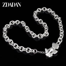 Zdadan 925 prata esterlina simples colar corrente para homem moda jóias 2024 - compre barato