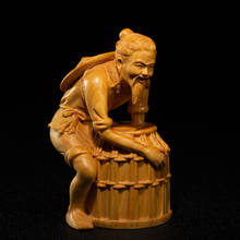 Boxwood 10cm pescador escultura cultura chinesa tradicional escultura em madeira figura estátua decoração de casa 2024 - compre barato