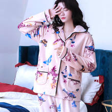 H5825 Mulheres Pijama Terno Grosso Além de Veludo Casa Mãe Roupas de Meia Idade Outono Inverno Feminino Manga Longa Sleepwear Coreano 2024 - compre barato