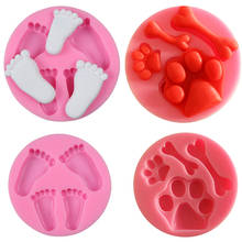Silicone 3D Foot Shape Mold Chocolate Jelly Mold Fondant Cake Baking Moulds Clay Pottery Soap Molds Cake Decorating Tools Gift 2024 - buy cheap