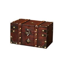 Gran oferta, Cofre del Tesoro Retro, caja de almacenamiento de madera Vintage, organizador de joyas de estilo antiguo para joyería, caja de baratijas pequeña 2024 - compra barato