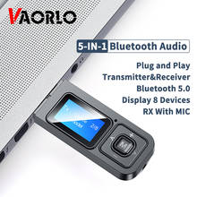 Vorlo-receptor transmissor com microfone e tela lcd., adaptador usb, bluetooth 5.0, controle estéreo e áudio para tv, fones de ouvido sem aptx. 2024 - compre barato