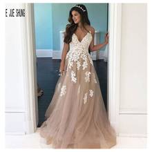 E JUE SHUNG Lace Sexy A Line Wedding Dress Spaghetti Sweetheart Backless Appliques Pink Boho Bridal Gowns robe de mariée 2024 - buy cheap
