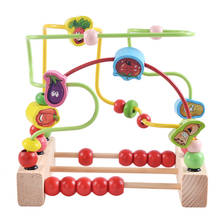 Crianças amarrando grânulo montanha russa labirinto brinquedo brinquedos educativos cedo para o bebê crianças padrão vegetal grânulo redondo 2024 - compre barato