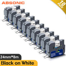 Absonic-etiqueta de Cabel Flexible 10PK FX251, 24mm, negro sobre blanco para fabricante de etiquetas FX251 Brother, Compatible con cinta de impresora Brother 2024 - compra barato