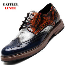 Sapatos masculinos oxford, calçado formal de couro hollw brogue confortável para homens de tamanho grande 38-48 2024 - compre barato