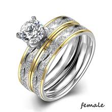 FDLK    Couple Rings - Womens Fashion White Gold Color Zirconia Bride Wedding Engagement Ring Jewelry For Gifts 2024 - buy cheap