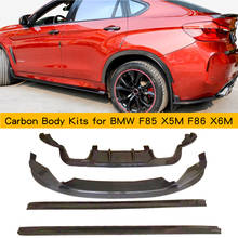 Kits de carrocería de fibra de carbono para BMW, parachoques delantero, difusor trasero, faldas laterales, extensión de labios, alerón, para F85, X5M, F86, X6M, 2015 - 2018 2024 - compra barato