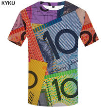 Camiseta engraçada com dinheiro, camiseta masculina do dólar australiano, roupas 3d de anime colorido, camiseta australiana estampada abstrata 2024 - compre barato
