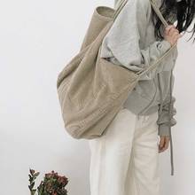 Новая женская Вельветовая Сумка-тоут, женские тканевые сумки через плечо, для молодых девушек, Повседневная сумка для покупок, для девочек, многоразовые складные сумки # Z30 2024 - купить недорого