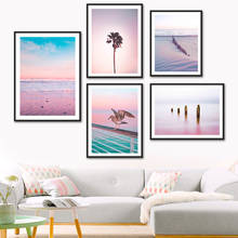 Sea Waves Sand Coconut Tree Bird Trunk Wall Art Canvas Painting Nordic Posters And Prints Wall Pictures For Living Room Decor 2024 - buy cheap