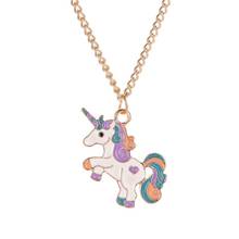 Cute Unicorn Necklace Pendant Pony Punk Clavicle Chain Anime Ornaments Wholesale 2022 Trendy Cartoon Birthday Gift For Women 2024 - buy cheap