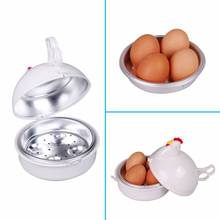 Utensílios de cozinha criativos, ovos cozidos, micro-ondas, caldeira simples para ovos 4 ovos 2024 - compre barato