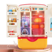 Juguetes de simulación para niños, refrigerador doble con pulverizador, Mini juguetes educativos de cocina, juguete de juego de rol 2024 - compra barato