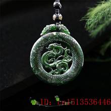 Jade Phoenix Pendant Necklace Jewellery Natural Gifts Chinese Amulet Carved Black Green Charm Fashion 2024 - buy cheap
