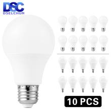 Lâmpada led, 10 lâmpadas e27/e14, refletor led de 3w, 6w, 9w, 12w, 15w, 18w, 20w, cc de 220v-240v cor branco frio/quente 2024 - compre barato