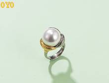 100% S925 plata Vintage mujer de moda plata flor tonificación Mabe perla abierto anillo envío gratis 2024 - compra barato