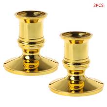 2020 New 2Pcs Plastic Gold Plated Candle Base Holder Pillar Candlestick Stand For Electronic Candles Tapers Christmas Party 2024 - buy cheap