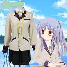 Anime de alta calidad, Angel Beats Tachibana Kanade JK-uniforme escolar para mujer, disfraz de Cosplay, abrigo, camisa, falda y corbata 2024 - compra barato