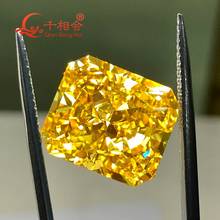 dark yellow  color  rectangle  shape   brilliant crushed ice cut  cubic zirconia loose stone cz stone 2024 - buy cheap