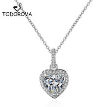 Todorova de lujo Corazón de Zirconia cúbica colgante CZ cristal collares para mujeres gargantilla kolye de alta calidad joyería de la boda 2024 - compra barato