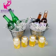 1:8 1:12 BJD Doll House Accessories Charm Drink Coffee Juice Mini Model Ice Freezing beer Wine In Bucket for Barbie Doll Ob11 2024 - buy cheap