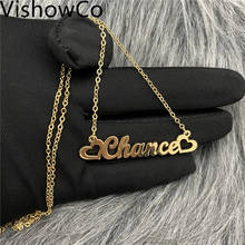 VishowCo Custom Name Necklace Personalized Stainless Steel Multiple Heart Nameplate Name Necklaces Gold Choker For Women Gift 2024 - buy cheap