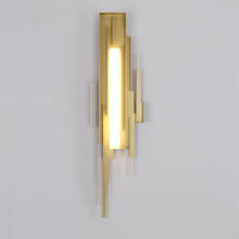 Post modern hotel style big golden LED wall lamp light sconce for foyer living room bedroom long wall lamp LED sconce 2024 - buy cheap