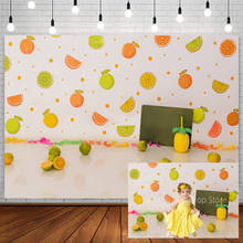 Оранжевый фон Avezano для студийной фотосъемки новорожденных с изображением фруктов и ананасов 2024 - купить недорого
