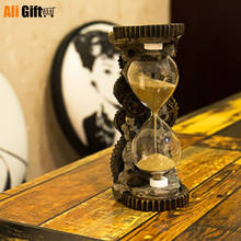 Creative Home Decoration Gear Time Hourglass Craft Gift Metal Color Sand Glasses Clock Timer Present For Friend Hourglasses 2024 - buy cheap