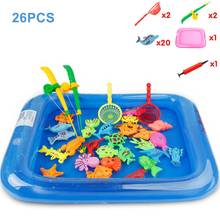 26PCS Floating Fishing Game Kids Bath Toys Fishing Magnetic Toys Inflatable Swimming Pool Bathtub Toy Set For Early Education 2024 - buy cheap