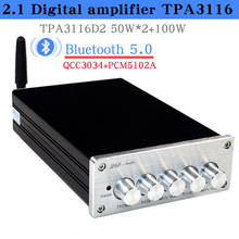 HIFIDIY TPA3116D2 A2.1N усилитель сабвуфера цифровой аудио усилитель 2X50W + 100 Вт домашний бас сабвуфер динамик Bluetooth 5,0 2024 - купить недорого