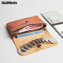 Soft Leather Coin Purse Vintage Card Wallet Male Small ID Card Case Bag Mini Wallets Coin Purses Short Luxury Pocket Carteira 2024 - buy cheap