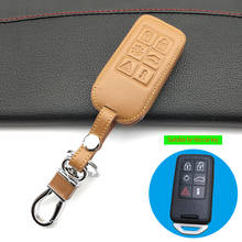 Чехол для ключа из натуральной кожи с 6 кнопками для Volvo S60/S80/V60/XC60/XC70 2024 - купить недорого