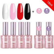 MIZHSE Gel Polish Set 4 Color Gels With Base&Top Coat Soak Off Led Nail Gel White Pink Blac Semi Permanent UV Gel Nail Varnish 2024 - buy cheap