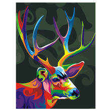 Pinturas abstractas de ciervos mágicos por números, imágenes de animales de 50x40cm, conjunto de pintura al óleo por números, regalo para colorear por números, lienzo de pared 2024 - compra barato