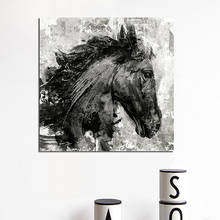 Abstract Horse Head Ink Canvas Painting Scandinavian Poster and Prints Wall Art Pictures for Living Room Cuadros Home Decoration 2024 - buy cheap