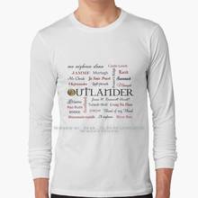 Outlander Title And Words Long Sleeve T Shirt 100% Pure Cotton Big Size Outlander Jamie And Claire Fraser The Frasers Books Tv 2024 - buy cheap