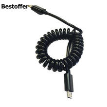 Cable en espiral Micro USB de 5 pines a USB 3,1 tipo C, Cable de datos y resorte de carga (3M) 2024 - compra barato