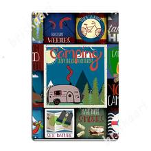 Retro Camping Badges Pattern Metal Signs pub Home Funny Painting Décor Tin sign Posters 2024 - buy cheap