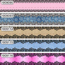 10yards - different sizes -Grosgrain ribbon - flowers side coloful stripes printed ribbon 2024 - buy cheap