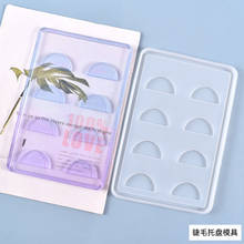 DIY Crystal Silicone Eyelash Storage Tray Mold Mirror Transparent Mold For Resin Eyelash Display Jewelry Resin Casting Molds 2024 - buy cheap