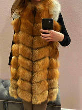 2020 Real Red Fox Silver Fox Fur Vest Female Real Long Fur Women Fur Waistcoat Natural Fox Fur Waistcoat Long  Free Shipping 2024 - buy cheap