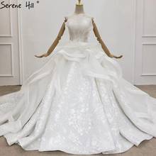 Белое свадебное платье Serene Hill 2020 с открытыми плечами, роскошное свадебное платье ручной работы с блестками и цветами, индивидуальный пошив CHX0162 2024 - купить недорого